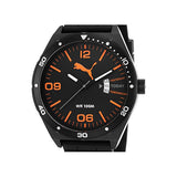 Puma Men's Black Rubber And Dial Orange Accents Watch