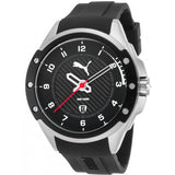 Puma Men's Black Rubber And Dial Stainless Steel Watch