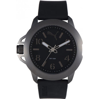 Puma Men's Black Silicone Black Dial Watch