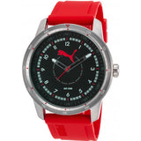 Puma Men's Red Rubber Black Dial Watch