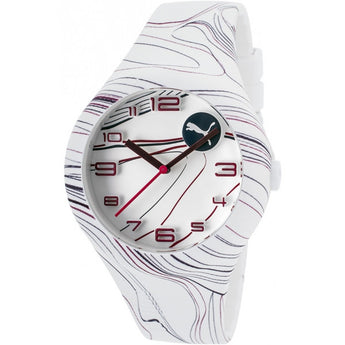 Puma White and Multi-Color Silicone and Dial Watch