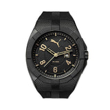 Puma Men's Iconic Black And Gold Silicone Display Watch