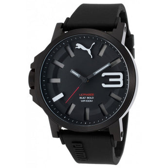 Puma Men's Ultrasize Black Silicone Black Dial