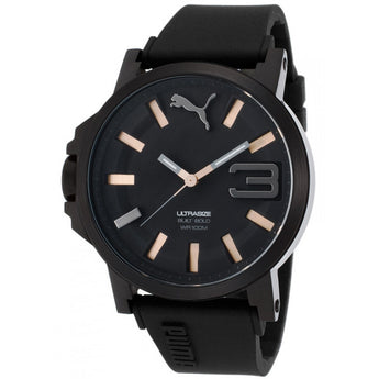 Puma Men's Ultrasize Black Silicone Black Dial Ros