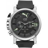 Puma Ultrasize 50 Bold Men's Water Resistant Watch, Black, Chrono Luminous