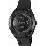 Puma Wristwatch, Mens, Black Steel Case, Black Strap