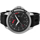 Puma Wristwatch steel crib, black silicone strap